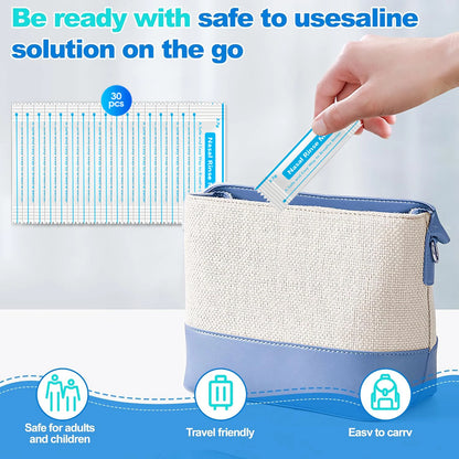 Pre-Mixed Saline Packets for Sinus Rinse and Nasal Irrigation Systems, 30 Count, Pharmaceutical Grade and PH Balanced