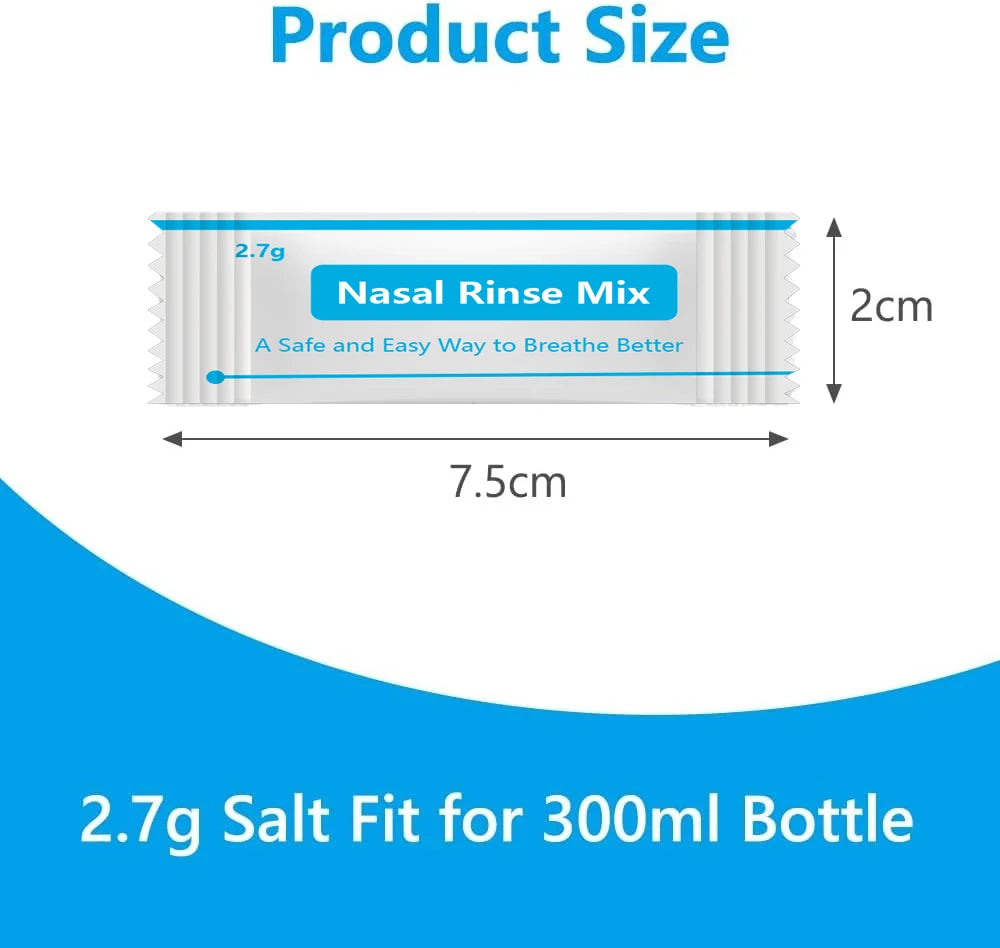 Pre-Mixed Saline Packets for Sinus Rinse and Nasal Irrigation Systems, 30 Count, Pharmaceutical Grade and PH Balanced