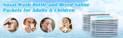 Pre-Mixed Saline Packets for Sinus Rinse and Nasal Irrigation Systems, 30 Count, Pharmaceutical Grade and PH Balanced