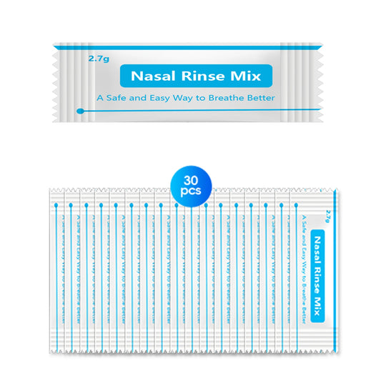 Pre-Mixed Saline Packets for Sinus Rinse and Nasal Irrigation Systems, 30 Count, Pharmaceutical Grade and PH Balanced