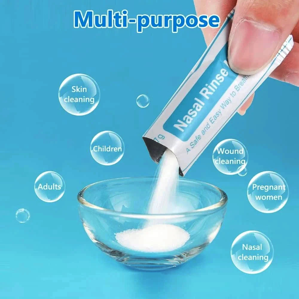 Pre-Mixed Saline Packets for Sinus Rinse and Nasal Irrigation Systems, 30 Count, Pharmaceutical Grade and PH Balanced